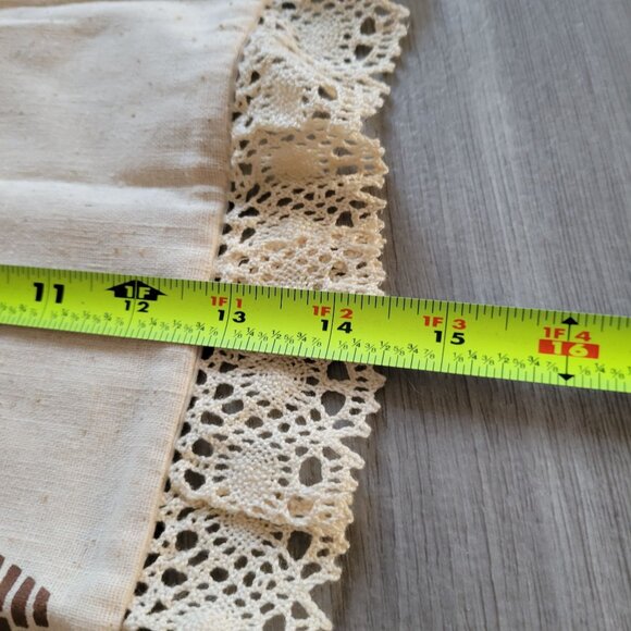 Vintage Handcrafted Lace-Trimmed Table Runners With Basket & Berry Design - Picture 2 of 10